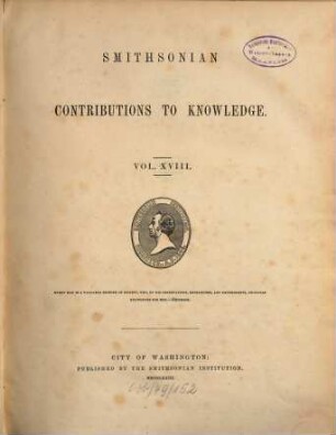 Smithsonian contributions to knowledge. 18. 1873