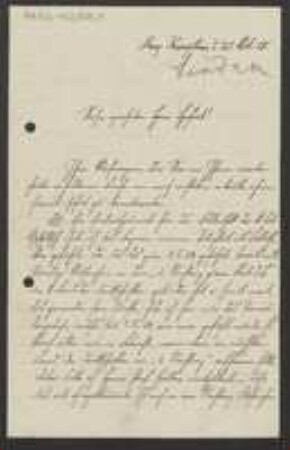 Brief von Gottlieb Lindner an Unbekannt