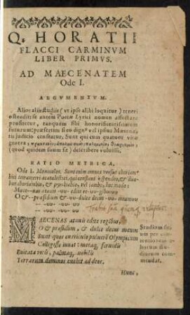 Q. Horatii Flacci Carminum Liber Primus.