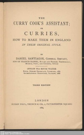 The curry cook's assistant or curries : how to make them in England in their original style