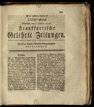 LXXXItes Stück Dienstags, den 11. October, 1768. - XCtes Stück Freytags, den 11. November, 1768.