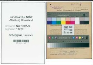 Entnazifizierung Heinrich Schertgens, geb. 06.02.1893 (Kellner)