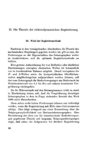 II. Die Theorie der elektrodynamischen Registrierung