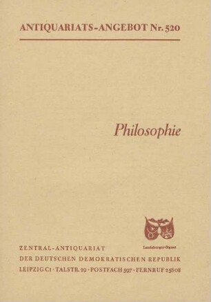 Nr. 520: Philosophie
