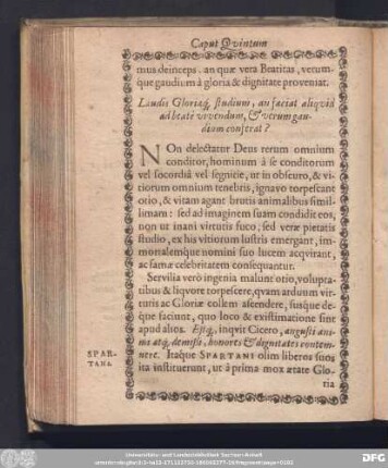 Laudis Gloriaeq[ue] studium, an faciat aliquid ad beatè vivendum, & verum gaudium conferat?