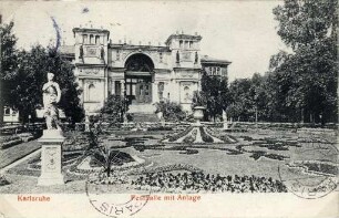 Postkartensammlung Weis mit Ansichten Karlsruhes. Festhalle