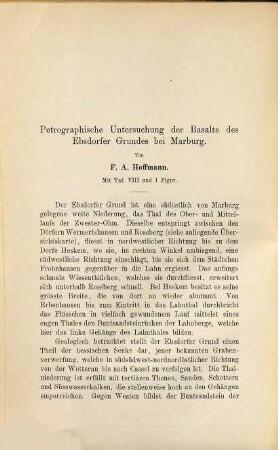 Petrographische Untersuchung der Basalte des Ebsdorfer Grundes bei Marburg