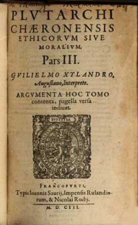 Moralia opuscula, 3. (1603)