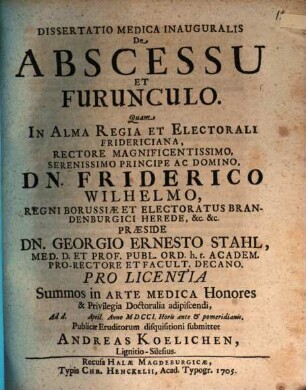 Dissertatio medica inauguralis de abscessu et furunculo