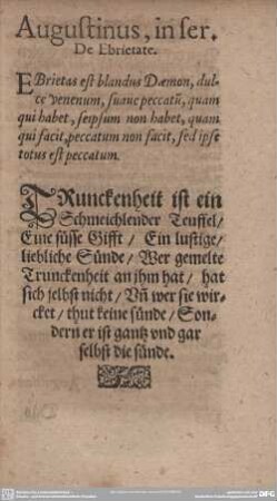 Augustinus, De Ebrietate.