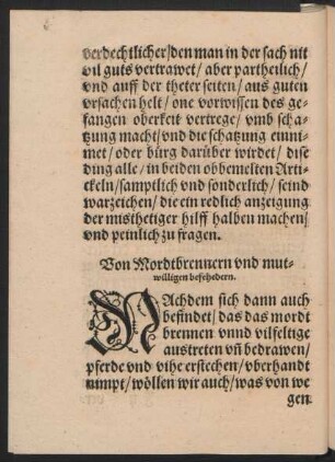 Von Mordtbrennern und mutwilligen befehedern.