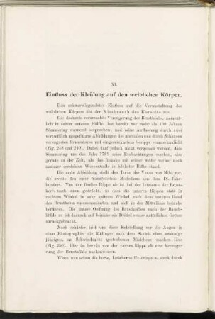 XI. Einfluss der Kleidung auf den weiblichen Körper.