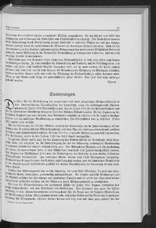 Sanierungen.