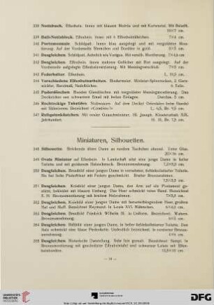 Miniaturen, Silhouetten (Nr. 348-379)