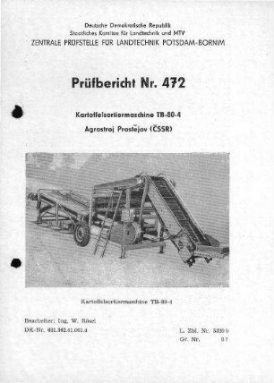 Kartoffelsortiermaschine TB-80-4