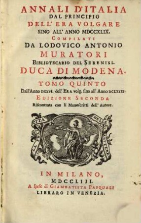 Annali D'Italia Dal Principio Dell'Era Volgare Sino All'Anno MDCCXLIX, 5. Dall'Anno DXXVI. dell'Era volg. sino all'Anno DCLXXIX.