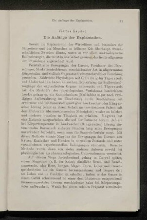 Viertes Kapitel. Die Anfänge der Explantation.