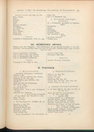 VIII. Heidnisches, Antikes.