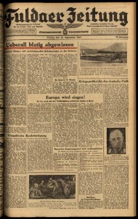 Ausgabe vom Freitag, den 24. September 1943.
