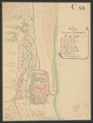 Plan de ville et citadelle de Calais