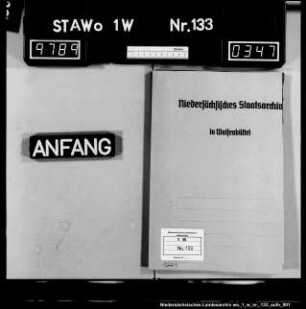 Auszahlung der vom Tribunal 1. Instanz des Distrikts Braunschweig in Wolfenbüttel angeforderten Depositen