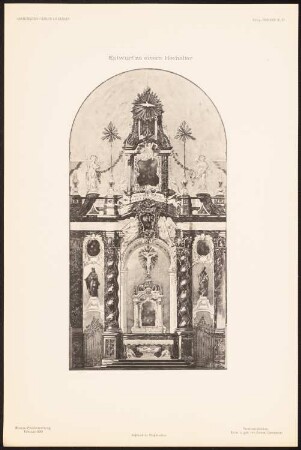 Hochaltar: Ansicht (aus: Entwürfe von Mitgl. d. AVB, Neue Folge 1899/00)
