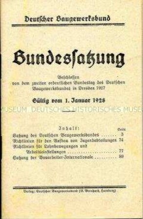 Satzung des Deutschen Bauernwerksbundes