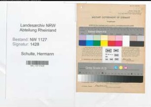 Entnazifizierung Hermann Schulte , geb. 30.12.1900 (Darlehnskassenleiter)