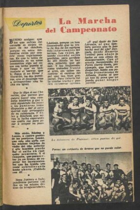 Deportes: La marcha del campeonato
