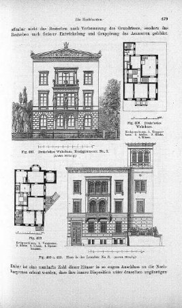 Fig. 407. Drake'sches Wohnhaus, Königgrätzerstr. No. 3 ; Abbildung: Fig. 408. Drake'sches Wohnhaus ; Abbildung: Fig. 409 u. 410.