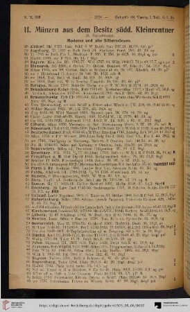 II. Münzen aus dem Besitz südd. Kleinrentner (Nr. 28-187)