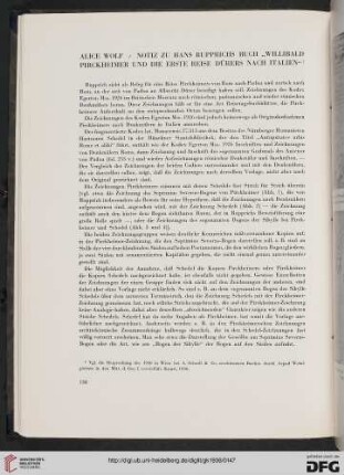 Notiz zu Hans Rupprichs Buch "Willibald Pirckheimer und die erste Reise Dürers nach Italien