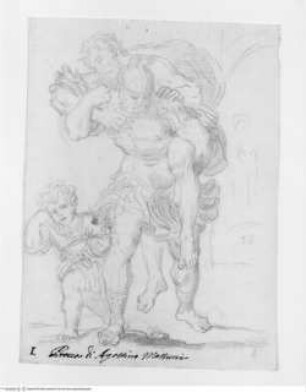Concorso Accademico 1707, Prima Classe: Pius Aeneas - Äneas flüchtet mit Anchises und Ascanius aus Troja