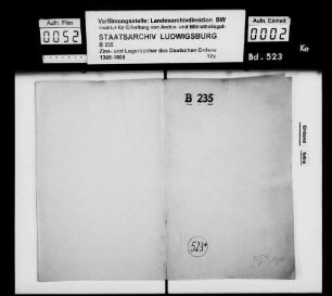 Pflegerei Vaihingen: Lagerbuch über Hochdorf