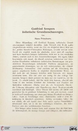 Gottfried Sempers ästhetische Grundanschauungen