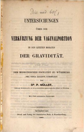 Untersuchungen über die Verkürzung der Vaginalportion in den letzten Monaten der Gravidität