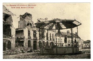 Kriegs-Erinnerungs-Karte: La Bassée (Frankreich) Marktplatz