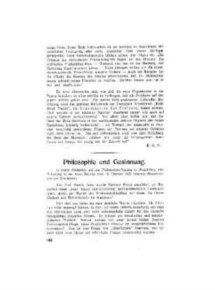 Philosophie und Gesinnung