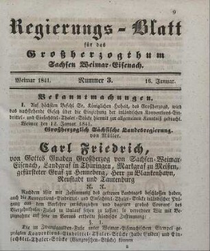 Nr. 3 : 16. Januar 1841