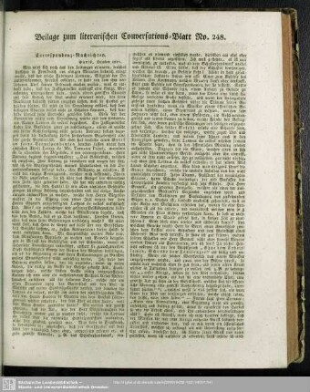Beilage zum literarischen Conversations-Blatt No. 248