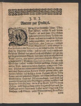 Antritt zur Predigt.