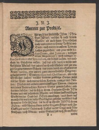Antritt zur Predigt.
