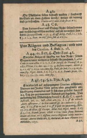 Von Klägern und Beklagten/ und von der Citation