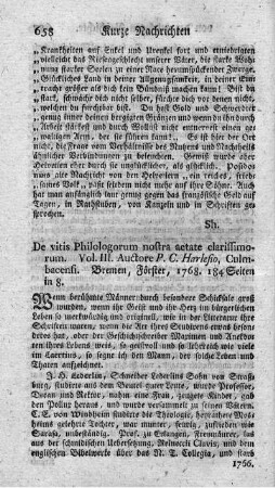 De vitis philologorum nostra aetate clarissimorum. Vol.III.