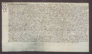 Hans Becker, Schultheiß, und genannte Mitglieder des Gerichts zu Knaudenheim beurkunden eine Gültverschreibung des Mathes Raup über 30 Gulden gegenüber Johann Rehm, Generalkollektor des Bistums Speyer.