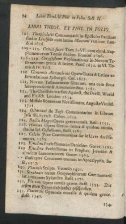 Libri Theol. Et Phil. In Folio