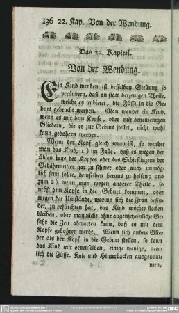 Das 22. Kapitel. Von der Wendung