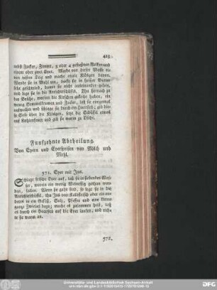 Funfzehnte Abtheilung. Von Eyern und Eyerspeisen von Milch und Mehl.