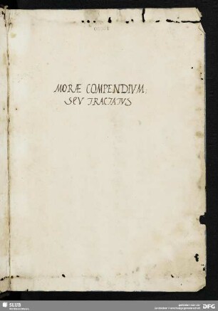 Morae compendium seu tractatus - Mscr.Dresd.J.21