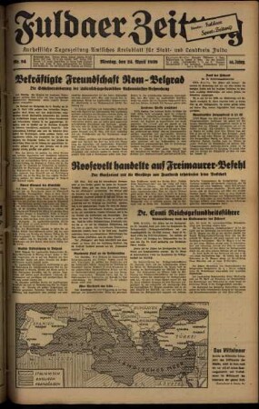 Ausgabe vom Montag, den 24. April 1939.